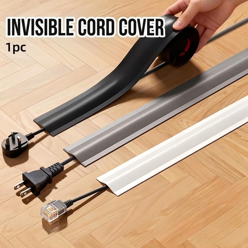 Self-Adhesive Flexible Wire Cover, No Punching Required, Bendable Cord Concealer, Wall Floor Baseboard Wire Management