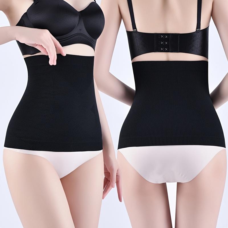 Large-sized abdominal support belt for women, four-season elastic waist cinching belt - suitable for postpartum use and everyday wear | Breathable, seamless, and invisible undergarment belt, available in black and light beige (M-2XL)