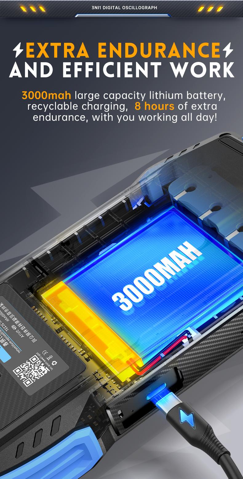 FNIRSI 2C23T 3 in 1 Handheld Oscilloscope Multimeter DDS Generator  2 Channels  10MHz Bandwidth  50MSa/s Sampling Rate  10000 Counts  Voltage  Current  Capacitor  Resistor  Diode Test