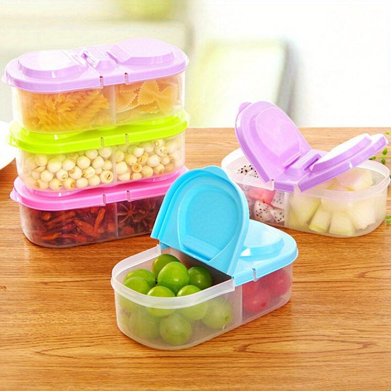 Stackable Plastic Bento Boxes with Lids - Hand Washable, Manual, Rectangle Food Storage Containers for Refrigerator, Bathroom Organization - No Electricity Needed