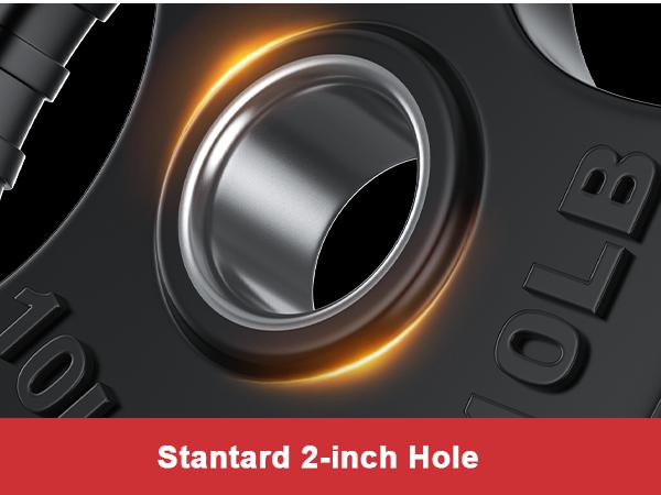 Olympic Rubber Grip Plates for Barbell, 50LBS-190LBS 2-Inch Weight Plates for Weightlifting in Home & Gym SpringStatements