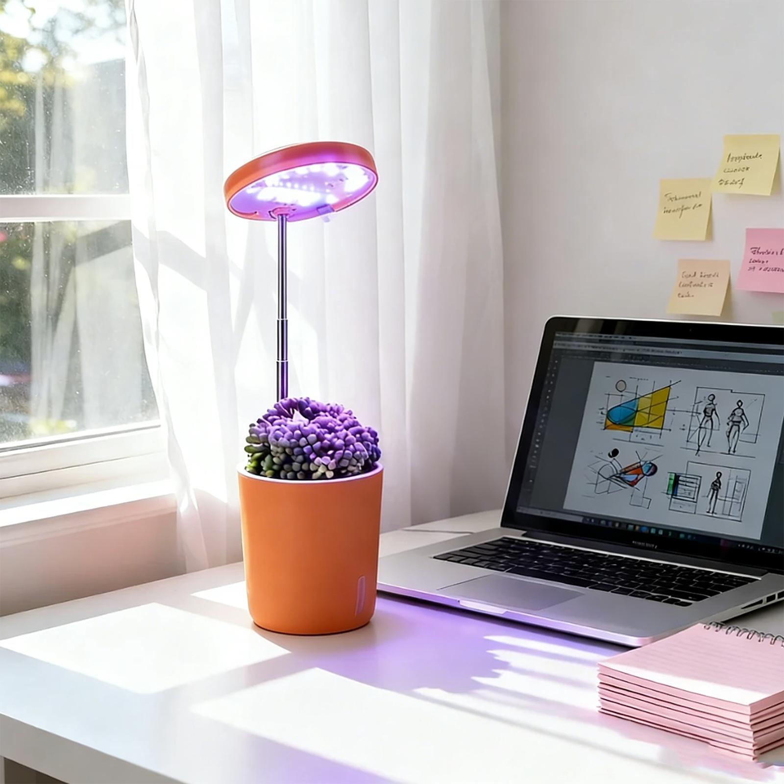 Mini Hydroponic System, LED Grow Light, Grow Light, Comes with a cup base, Full Spectrum & 3/9/12H Auto Timer, Less Water, Grow Light for Year-Round Herbs, Flowers, Vegetables in Home, And Perfect for Kitchen Office - Round Harvest in Small Spaces.