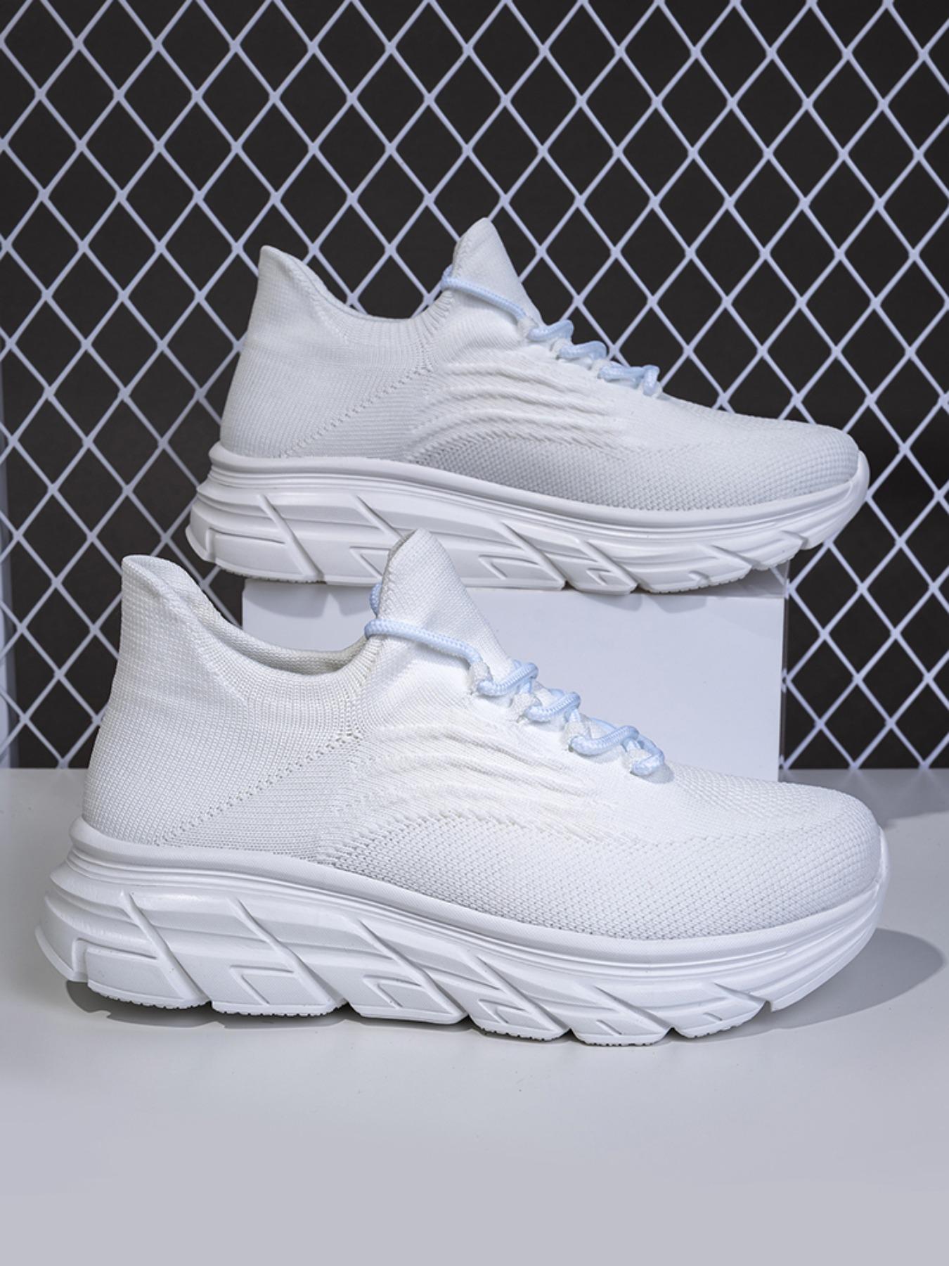 Women's Solid Color Mesh Breathable Lightweight Fashionable Running Shoes, Casual Comfortable Sports Shoes, All-match Round Toe Shoes for Daily Wear