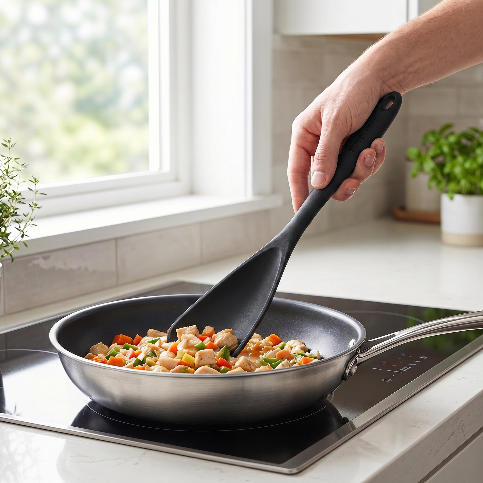 1 PCS Cooking Spoons for Non stick Cookware, Multifunction Spatula Spoon BPA-Free, One-Piece Design, Suitable for Scooping, Scraping, Serving and Mixing-YY0