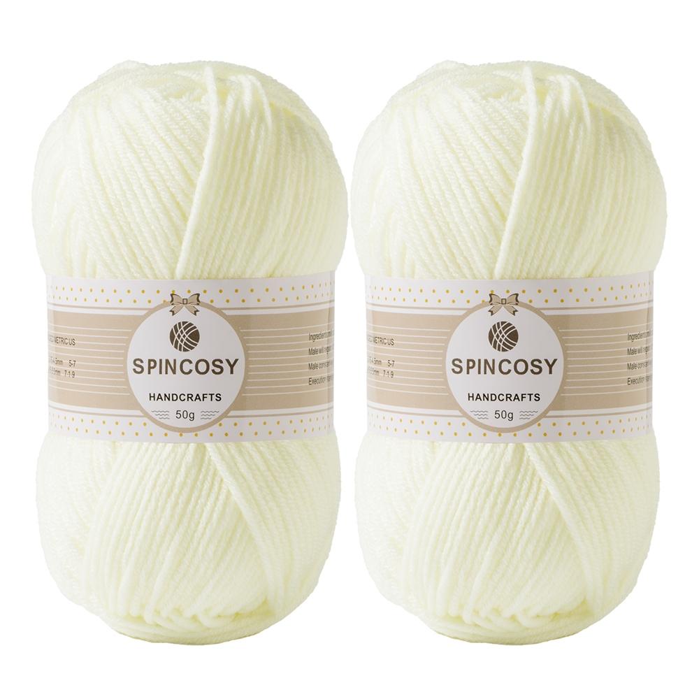 2-Pack 4-Strand Acrylic Yarn, Soft and Skin-Friendly, Ideal for Crocheting Clothes, Dolls, Bags, and Various Handicrafts
