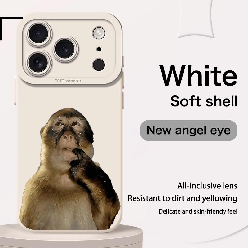 Cute Monkey Pattern Phone Case , TPU Soft Silicone , Fully Protected and Shockproof For iPhone 17 16 15 Pro Max 14 13 12 11 X Plus Air Mini Funny MEME
