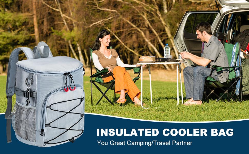 Cooler Backpack 30 Cans,Portable Backpack Coolers Insulated Leak Proof,Made with Water-Resistant 900D Oxford Lightweight Cooler Bag for 12h Hot/Cold Retention
