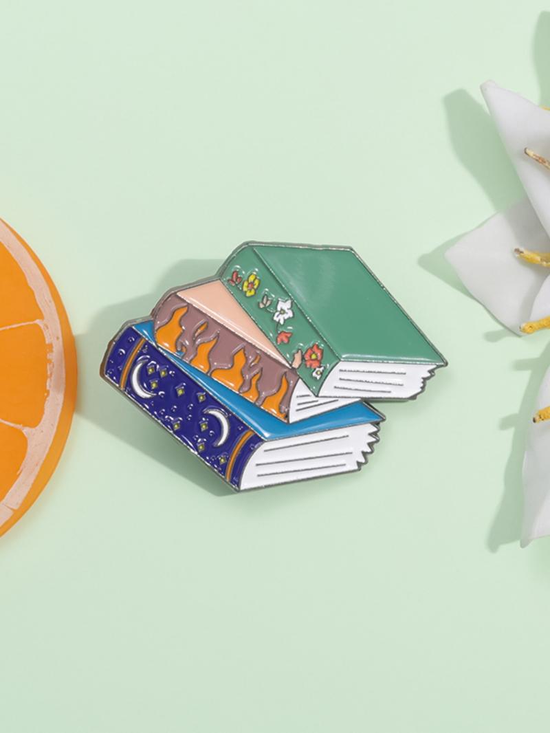 Cute Book Design Brooch, Fashion Alloy Brooch Pin for Women & Men, Funny Enamel Pin Suitable for Backpacks, Jeans, Scarves, Hats Decoration, Mother's Day Gift