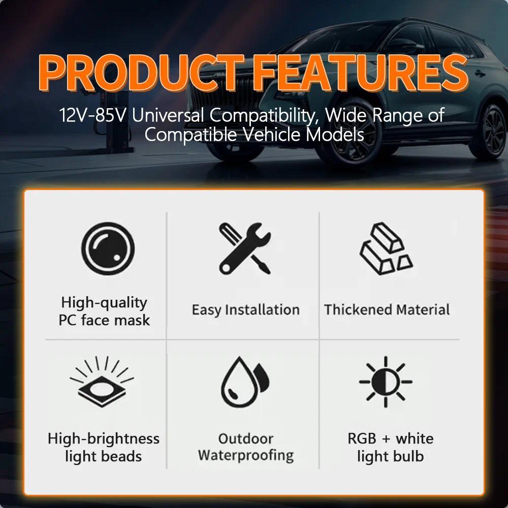 3 inch LED Pod Light Motor Spotlight for Off road lada Halo RGB Yellow Fog lamp 4x4 Driving light Flash 12V 24V