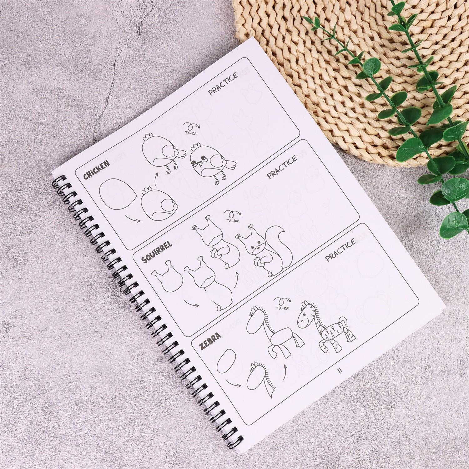 1pc Drawing Guide for Art Lovers, 300 Cute Step-By-Step Diagrams, Animals, Food, Gifts, and More Amazing Things, Hb-001 Model