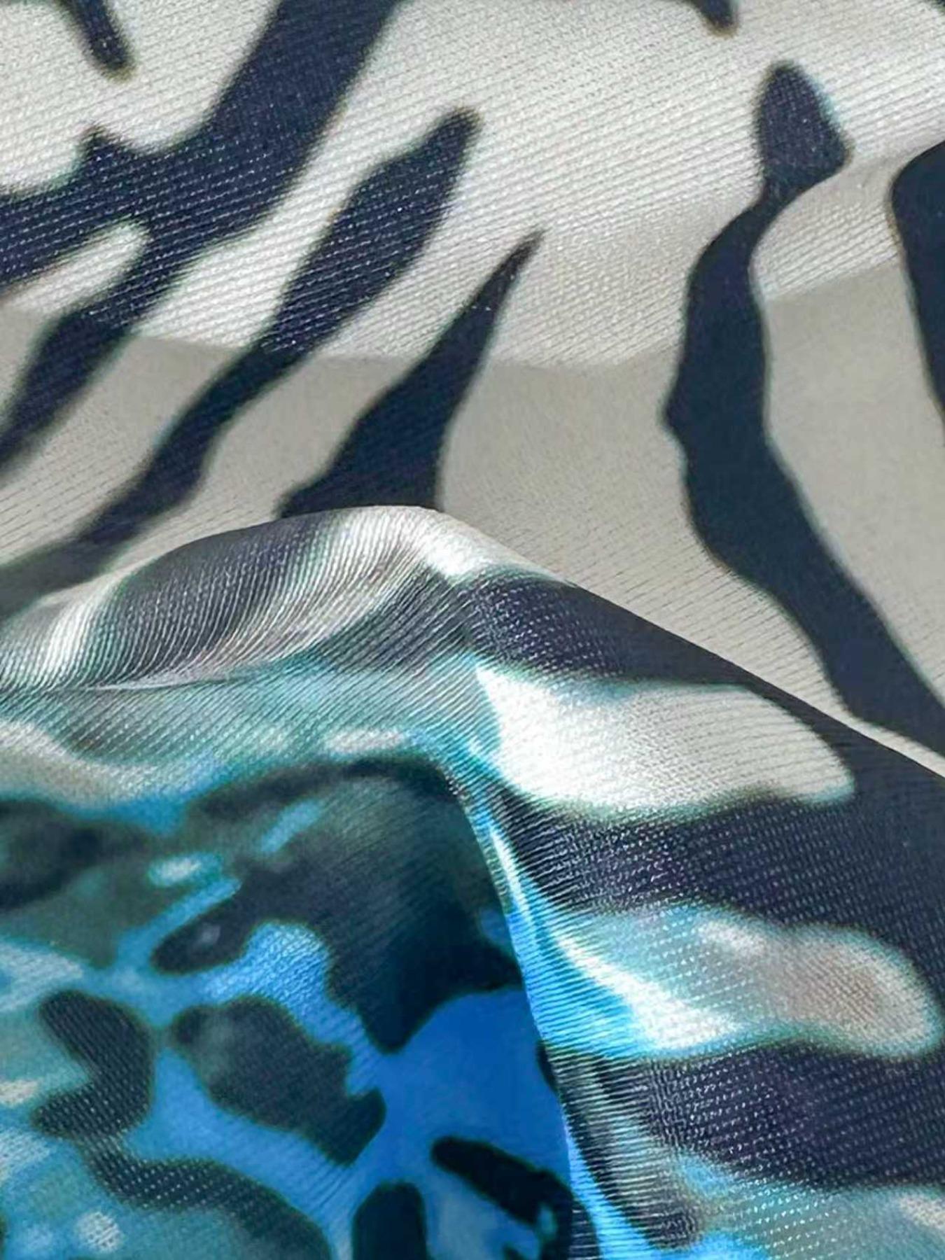 Animal print tie high-stretch bikini, quick-dry two-piece swimsuit for beach vacation, sexy and charming bikini set Bikinis Sets