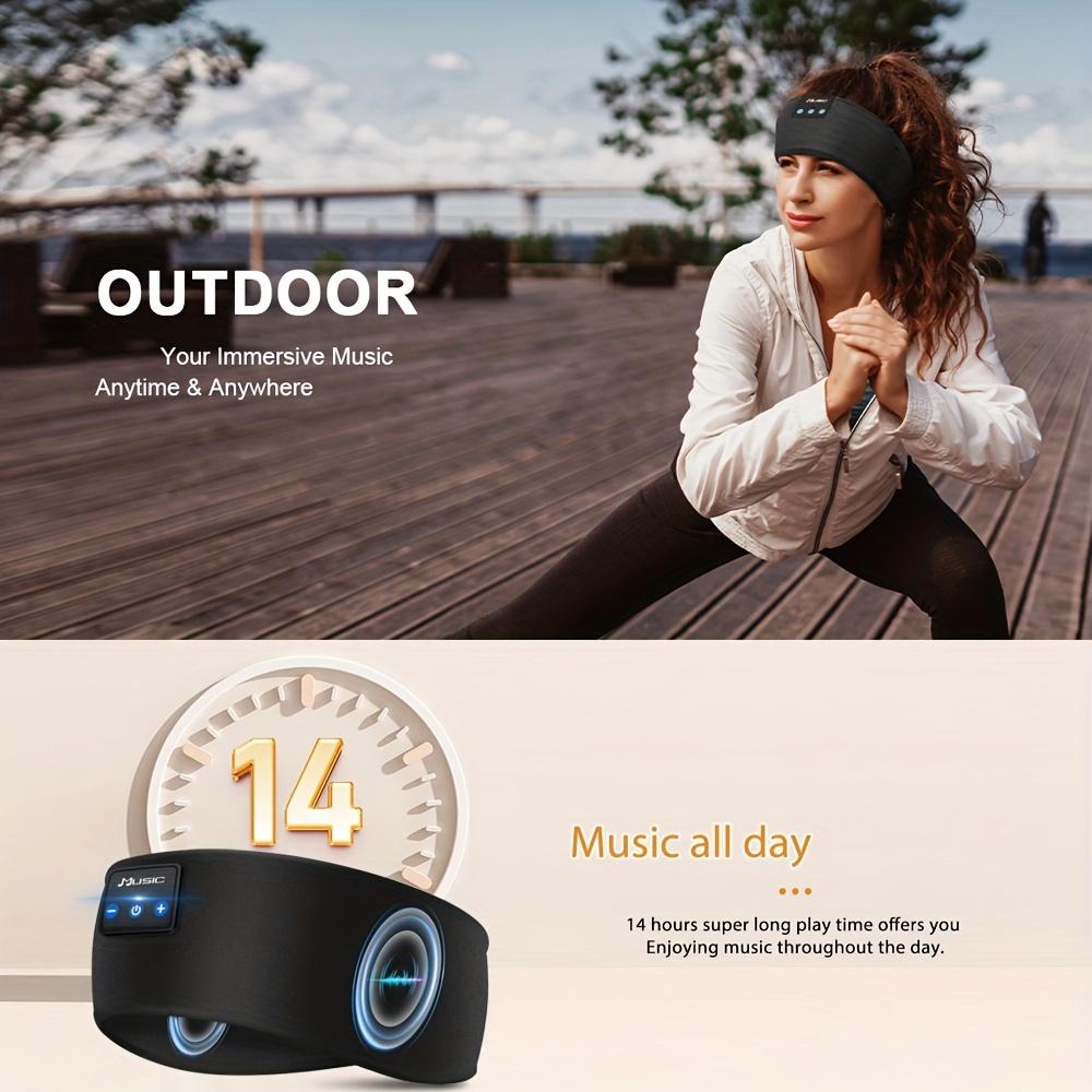 Wireless Sleep Headphones Headband-Soft, Ideal for Exercise & Gaming, Wireless Headphones, Comfortable 3-in-1 Wireless Music Eye Mask for Side Sleepers, Elastic, Noise Isolation, Volume Control, USB Charging |   Music Earbuds |