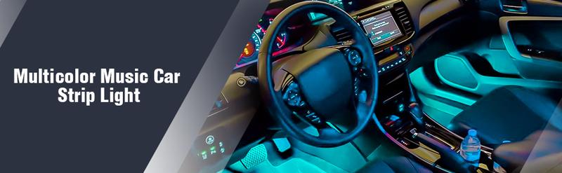 Nilight 4PCS 48 LED Interior Lights DC 12V Multicolor Music Car Strip Light Under Dash Lighting Kit with Sound Active Function and Wireless Remote Control Super Bright Dual Row dealsforyoudays