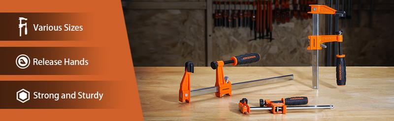 #JumpstartSale Jorgensen 6” Bar Clamp Set, Steel F Clamp Light Duty, 300 lbs Load Limited, for Woodworking, Metalworking, DIY