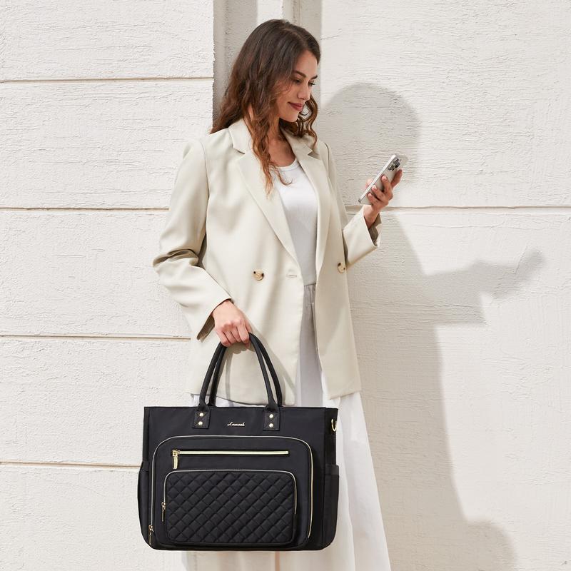 LOVEVOOK 15.6inch Laptop Bag for Women,Multi-pocket Teacher Work Tote Bag,Travel Tote Bag with Large Cup Holder,Waterproof and Scratch-resistant Large Capacity Diaper Bag,Fashion Portable Gym Bag,TikTokShopStockUp