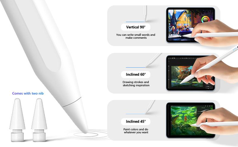Stylus Pen for iPad, Apple Pencil for iPad 9th&10th Generation - iPad Pencil 2nd Generation, Fast Charge Active Pencil Compatible with 2018-2023 Apple iPad Pro11&12.9 inch, iPad Air 3/4,iPad 6/7/8/9/10,iPad Mini 5/6 Gen