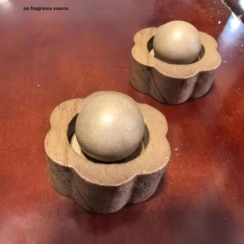 Creative Round Ball Scent Diffuser, Walnut Wood Essential Oil Diffuser, Aromatherapy Diffusers, Natural Fragrance Dispenser, Ideal Gift for Home, Car, Bathroom Decor, Aromatizer