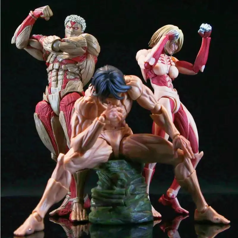 2026 Hot selling toys New Attack On Titan Amazing Yamaguchi Revoltech Nr068 Female Titan Annie Leonhart Figure Gk Collection Model Toy Gift Internet-famous toy