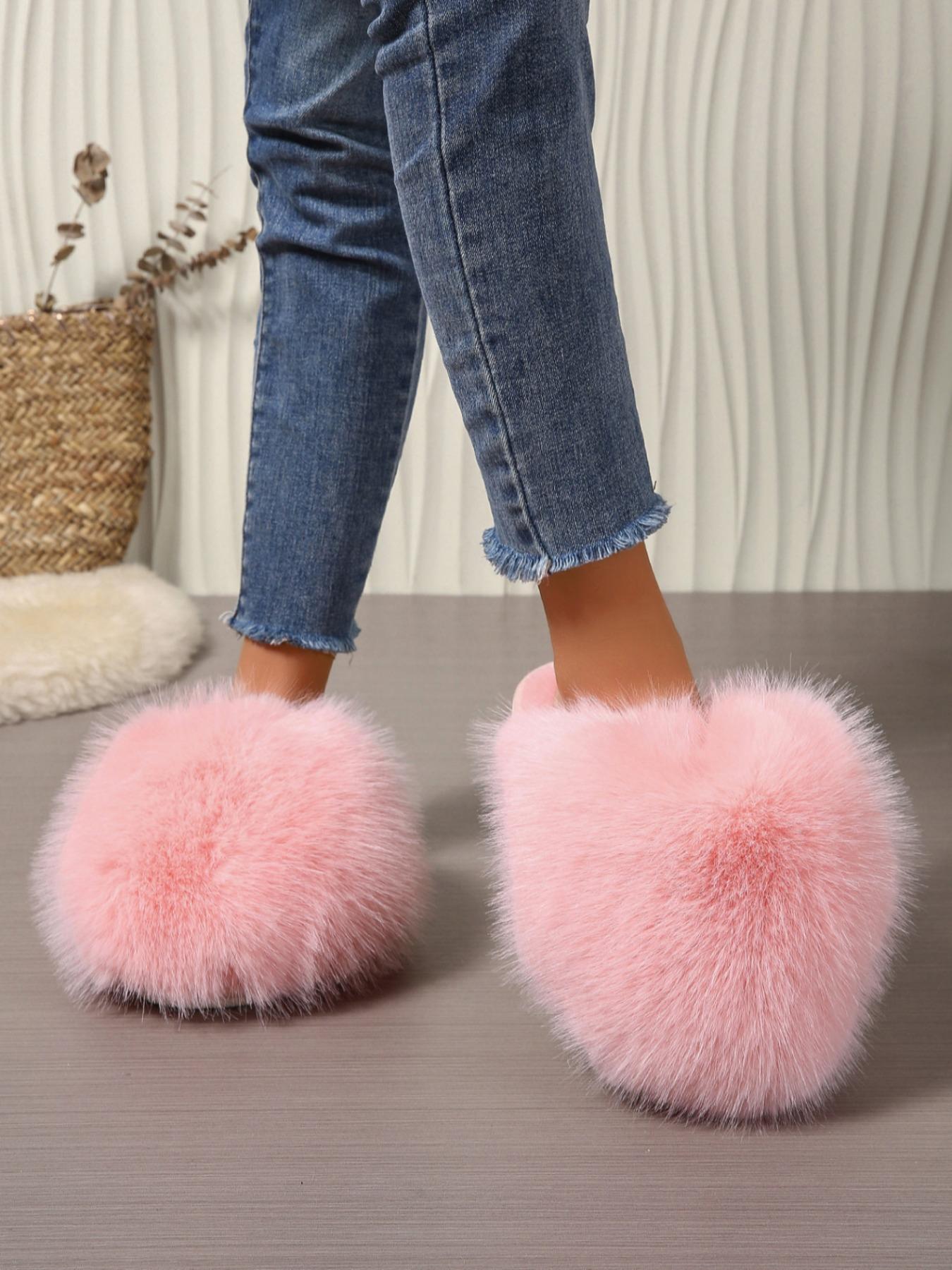 Women's Plush Slippers, 24 Colors, Soft Textile Upper, Rubber Sole, All Seasons, Warm and Comfortable, Fashion Home Shoes