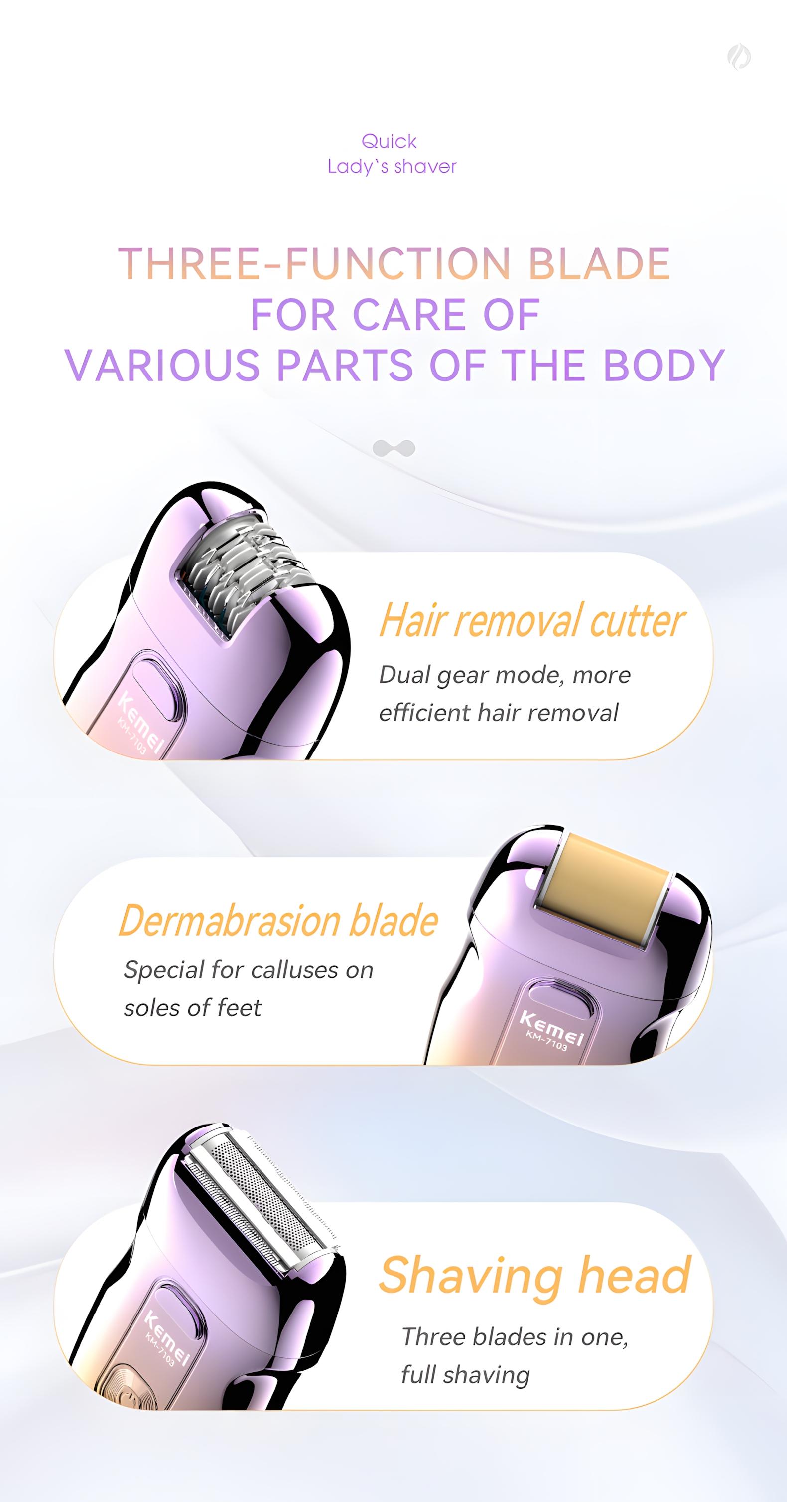 3 in 1 Electric Hair Removal Instrument, 1 Set Rechargeable Hair Removal Machine with Replace Heads, Personal Care Appliances for Women