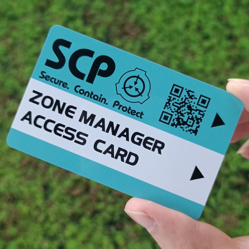 Scp Foundation ID Keycard, Senior Guard Zone Manager Card, Administrative Department Cosplay Access Grade Card, Special Containment Procedures Logo