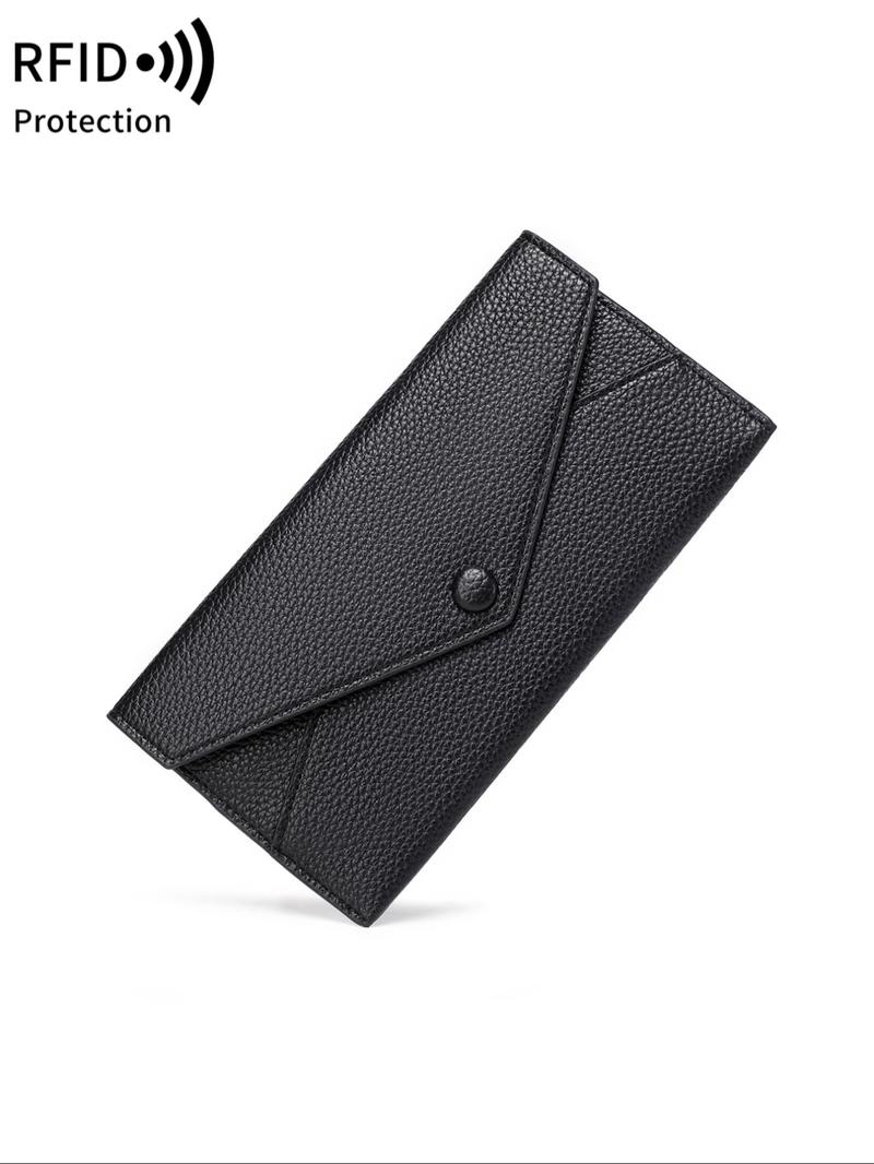 2025 New Style Solid Color Long Wallet, Fashionable Pu Leather Zipper Wallet for Women & Men, Casual Trendy Versatile High-quality Wallet for Daily Travel Work Commute, Rfid Blocking Wallets