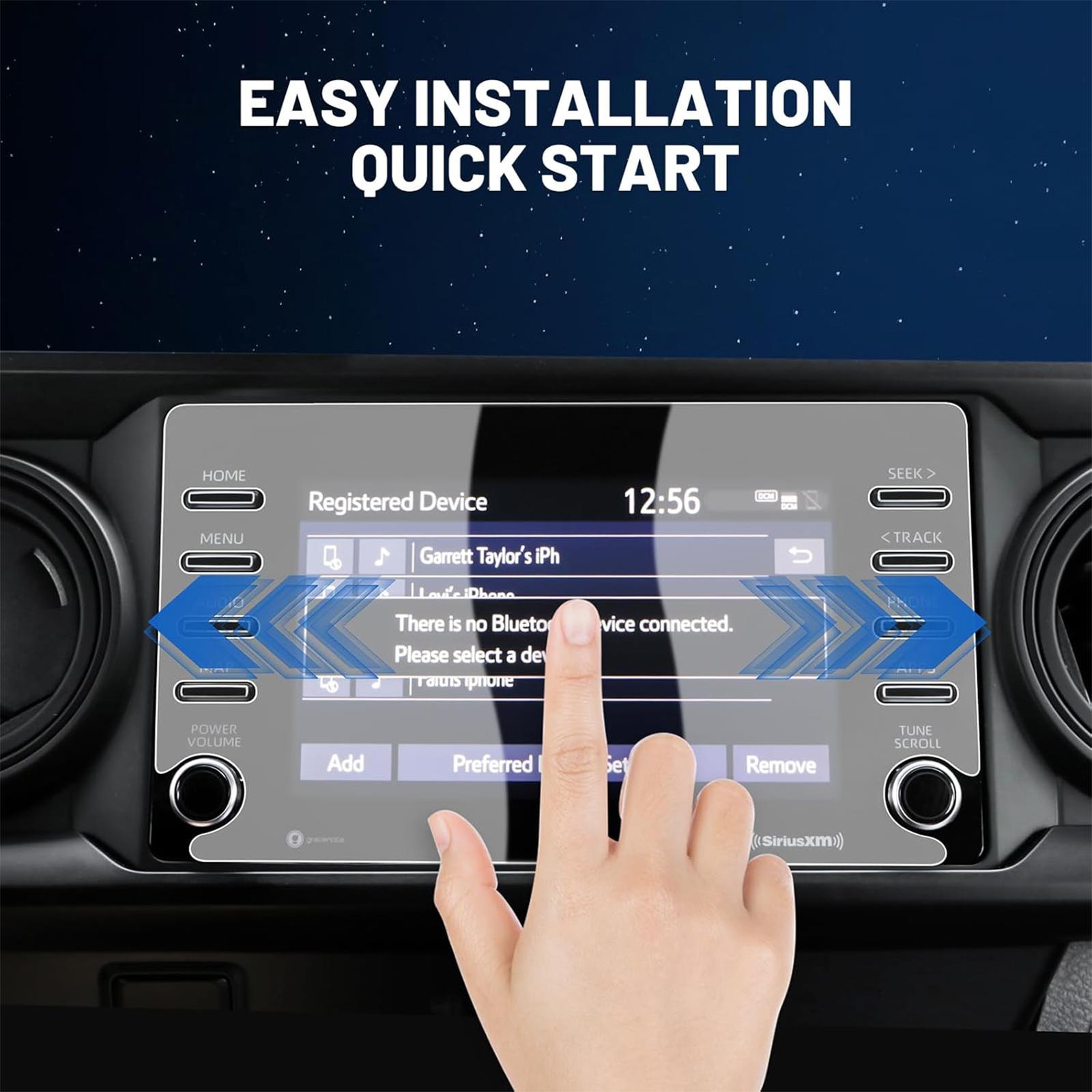 Canvcle 2PCS Tacoma Screen Protector for 2020-2023 Toyota Tacoma(SR5/TRD Sport/TRD Off-Road/Trail Special Edition/TRD Pro/Limited) 8-inch Touch Screen Tempered Glass Protective Anti-Glare