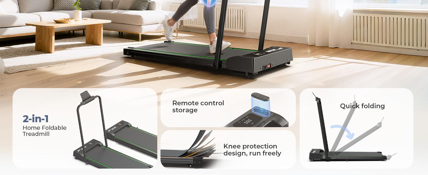 【New Year Sale】Portable Walking Treadmill with Handrail, Low-Noise Motor, 265lbs Weight, 6.2MPH Home Treadmill , Touch/Remote Control, 3 Modes & Quiet Operation, Recovery Machine for Home Use