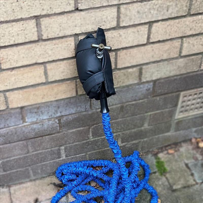 Outdoor Faucet Covers for Winter, Thick Spigot Covers Winter Insulated, PU Leather Cotton Freeze Protection Insulation Reusable Outside Garden Faucet Socks