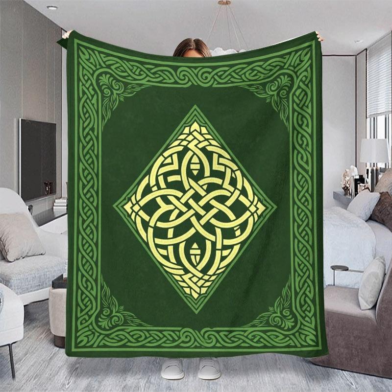 Celtic Knot Pattern Throw Blanket, Soft & Skin - friendly, Lightweight with Multiple Specs. Colorful, ideal for Sofa, Dorm, Travel, Camping. Perfect gift for Gatherings, Birthdays, Festivals, Back - to - school, boasting traditional ornate aesthetic.