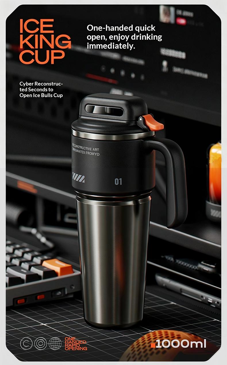 Mechanic Humor "Curious Enough To Take It Apart" Design 40oz Insulated Cup, Large Insulated Cup with Straw, Lid, and Handle, Stainless Steel Water Bottle, Reusable Drinking Cup, High-Quality Water Bottle, Fashionable Portable Drinking Cup for Office