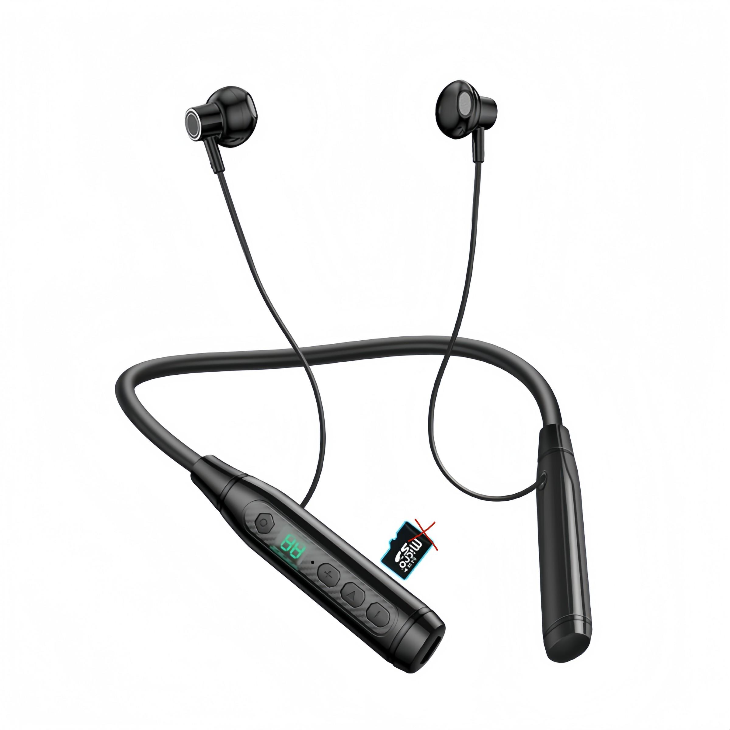 All-Day Audio Playback Earbuds, Wireless Neckband Head,Stereo Bass,Ultra Long Lasting Battery,Magnetic Suction Ear  For Sports outdoor Running Cycling Gaming  Music Workout Gym, Headset In Ear With Microphone Noise Cancelling