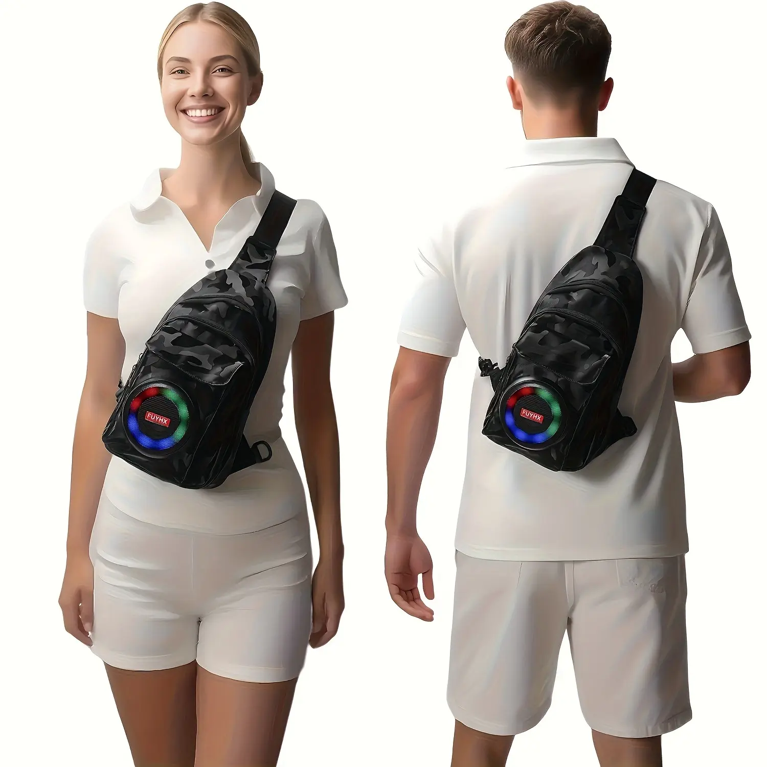 Tour Guide Speaker Backpack Wireless Pa System with Microphone, Rechargeable Waist Pack for Outdoor Presentations & Instructions