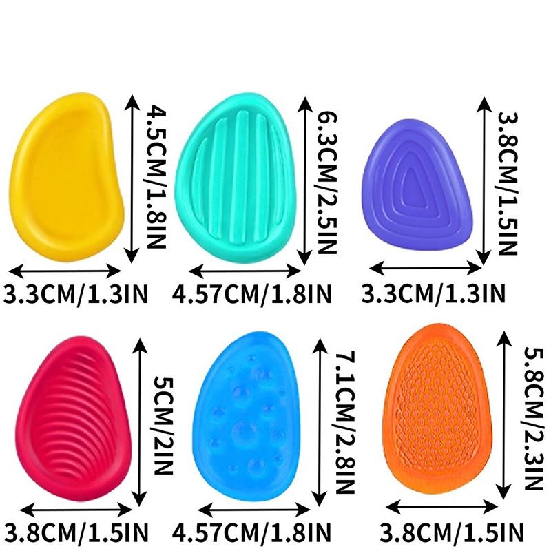 6pcs   Sensory Stones for Children, Designed for Emotional Soothing And Relaxation, Durable And Washable, Available in Various Colors, Suitable for Educational Settings, Making It an Ideal Gift to Enhance Focus Development, Worry Stone, Sensory Bundle
