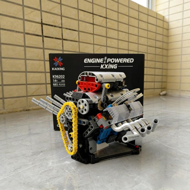 V8 Electric Engine Building Blocks Set, Programmable Phone Remote Control, Mechanical Assembly Model, Desktop Decoration, Perfect Gift
