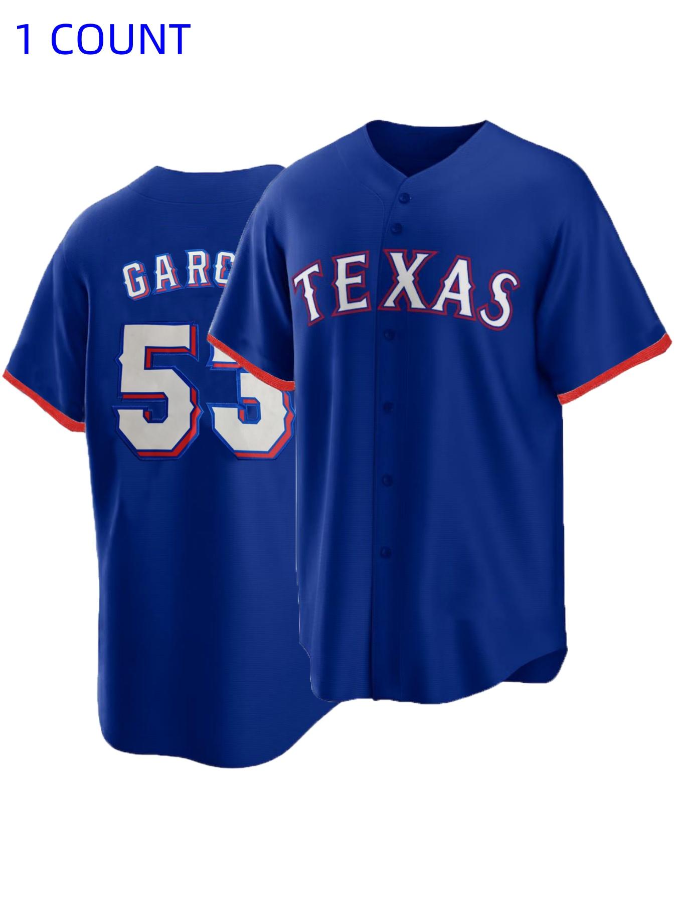 Men's Letter & Number Embroidery Baseball Jersey, Casual Loose V Neck Short Sleeve Baseball Top for Outdoor Sports, Baseball Training Jersey for Men, Jersey Tee