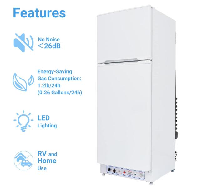 Smad 9.7 Cu.Ft Gas Propane Fridge Freezer LP Caravan Camper RV Fridge Garage AC Smad 9.7 Cu.Ft Gas Propane Fridge Freezer LP Caravan Camper RV Fridge Garage AC