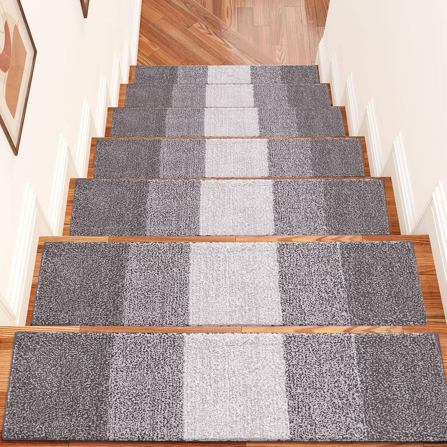 Stair Treads 15 count, 8" x 30" Indoor Stair Runners for Wooden Steps