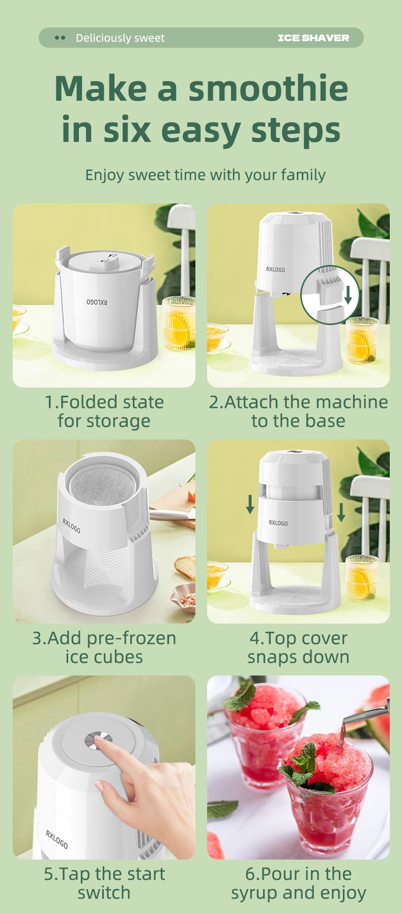 Snow Cone and Shaved Ice Machine: Adjustable 2 Textures Portable Electric, White Powerful Motor Two Position Adjustment, Surprise for Christmas Xams Halloween Party
