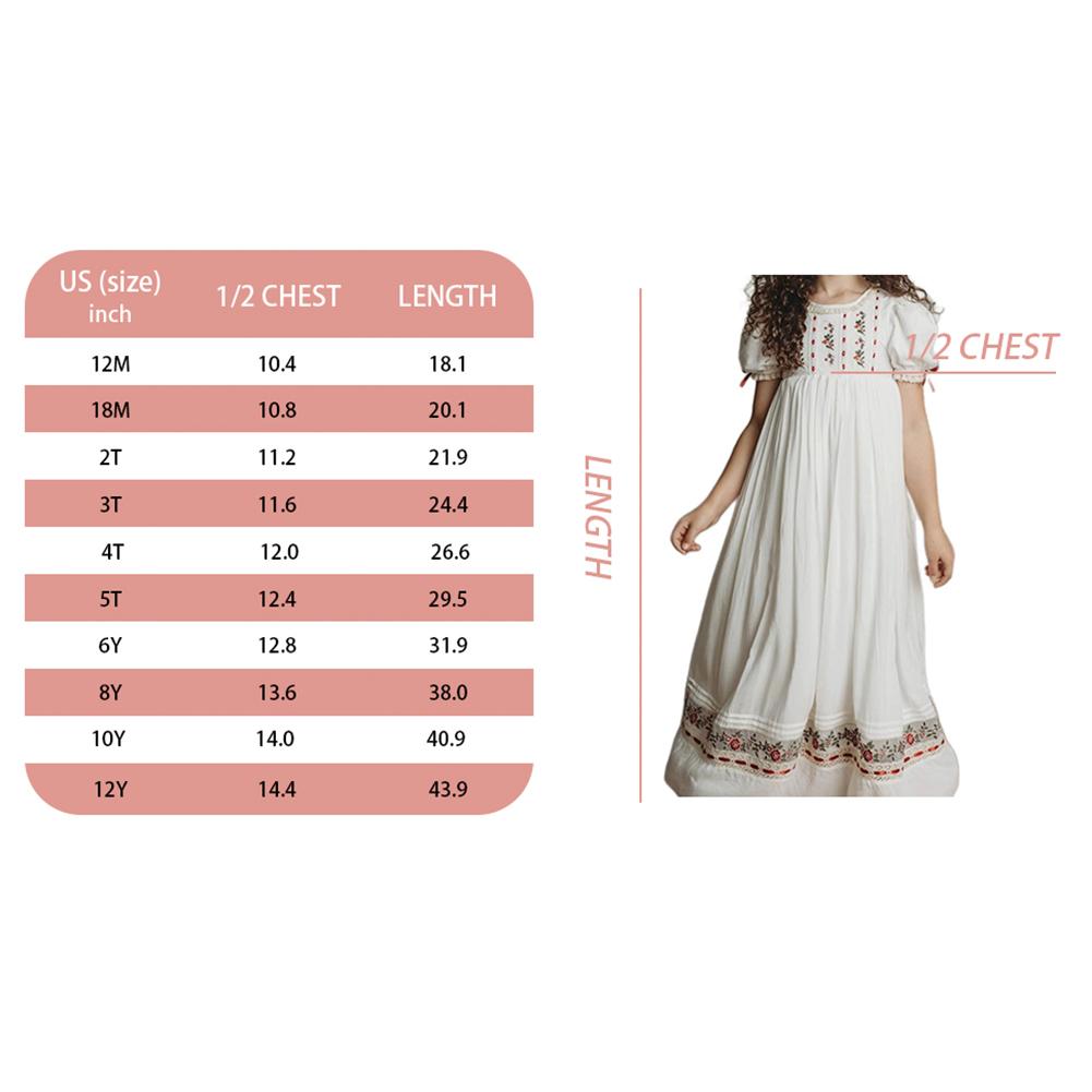 Girl Dress,Handmade Embroidered Floral Heirloom, Lace Crew Collar, Puff Sleeve, Cotton Kids Casual Clothing