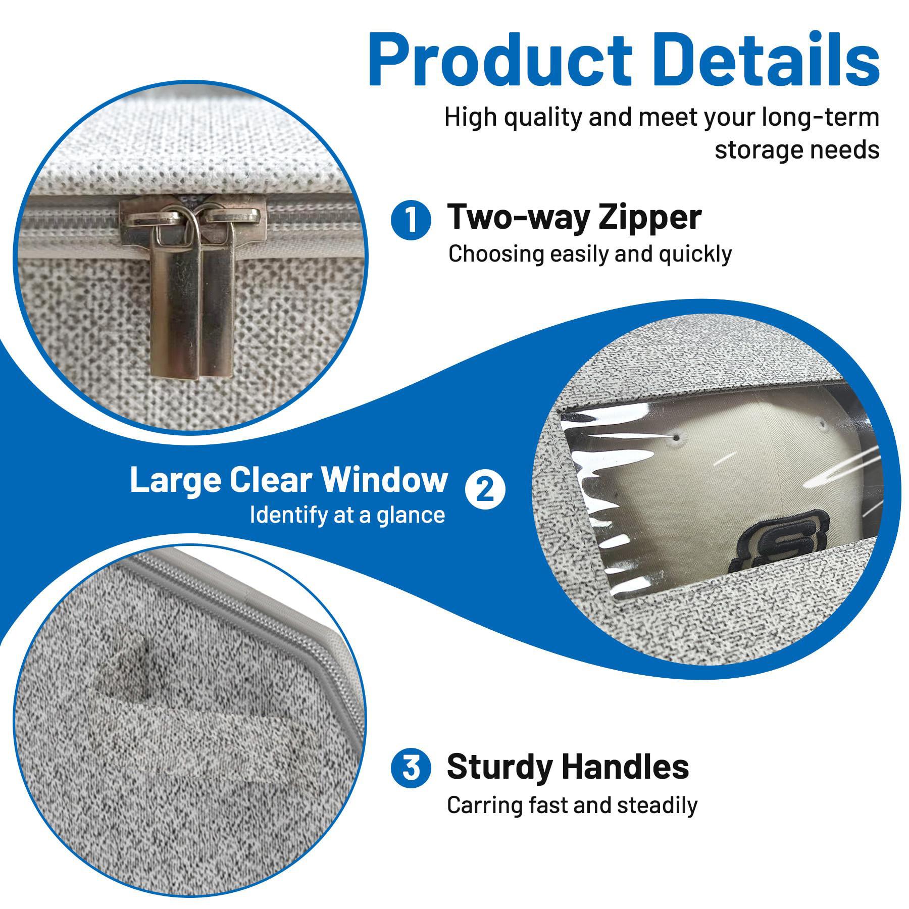 Large Baseball Cap Storage Box, Hat Organizer Rack, Foldable Transparent Window, Closet Accessories, Christmas Gift, Home Organization