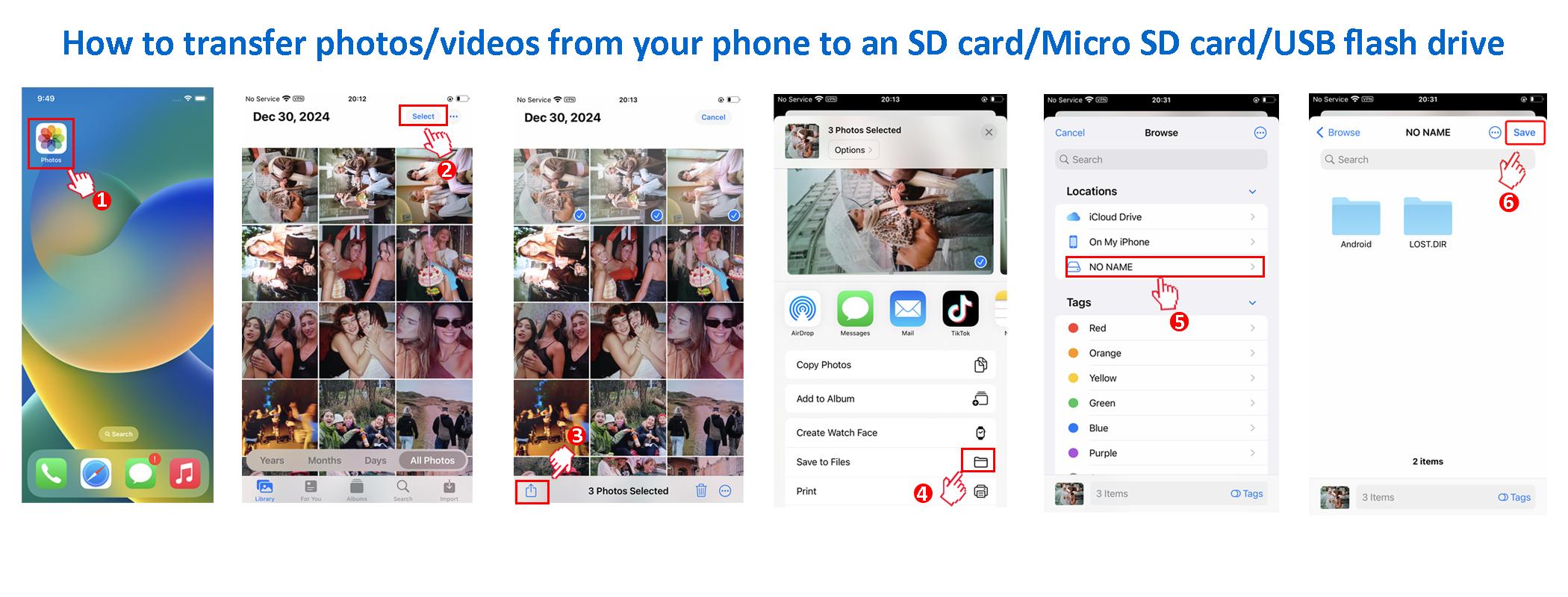 5-in-1 SD Card Reader for iPhone,iPad,Android – Dual USB-C & Lightning Adapter, Supports SD/MicroSD/USB 3.0, Fast Transfer, Plug & Play, No App Needed