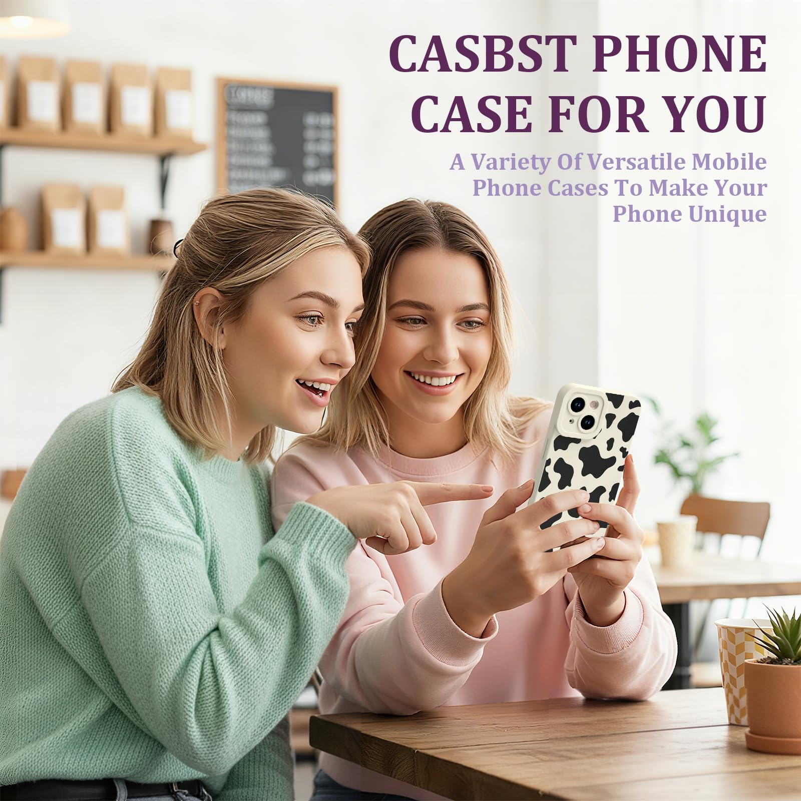 Case Compatible with iPhone 13, Cute Pretty Print Protective Silicone Case for Girls Women, Ultra-Thin Shockproof Soft Girly Phone Cover for iPhone 13 - Cow Print