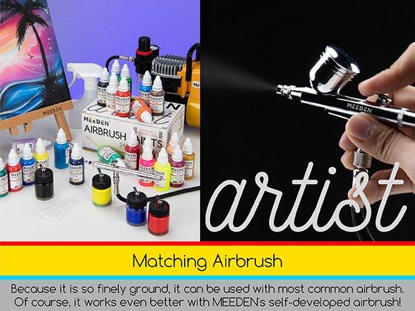 MEEDEN Airbrush Paint Set: 60 Colors x 30ml/1oz Air Brush Spray Paint Set Including Fluorescent and Metallic Colors