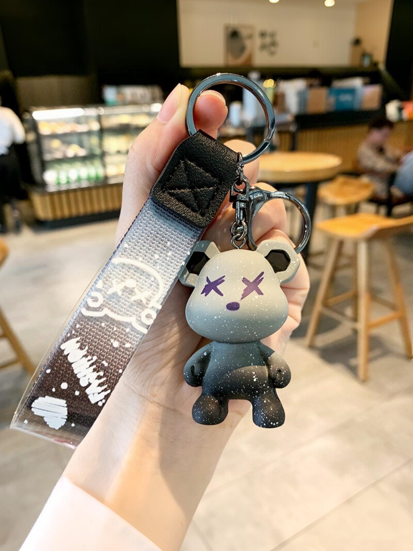 Creative Color-Changing Bear Keychain, Cute Cartoon Couple Car Key Ring, Bag Pendant, Small Gift, Perfect for Friends, Holiday Present