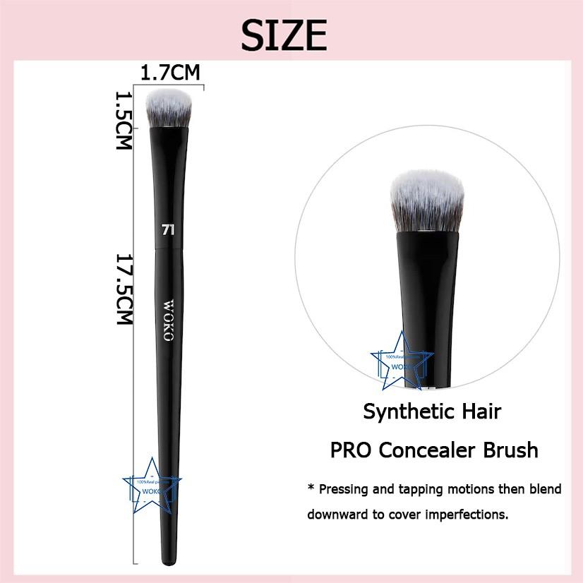 Pro71 Angled Concealer Brush, Buildable Coverage, Professional Concealer Blending, Liquid Cream Makeup Tool, Ideal for Precision Application