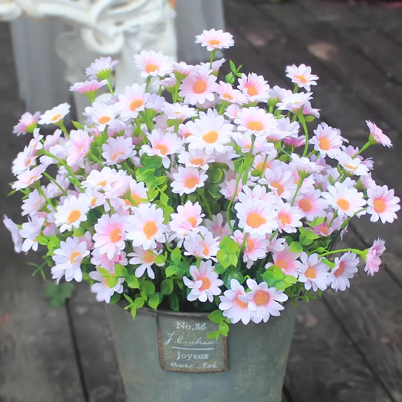 12 Bouquets Artificial Daisies, UV Resistant Plastic Faux Flowers, Decorative Fake Flowers for Indoor and Outdoor Use, Fake Floral Decor for Window Box, Garden Pots #GLOBAL PICKS