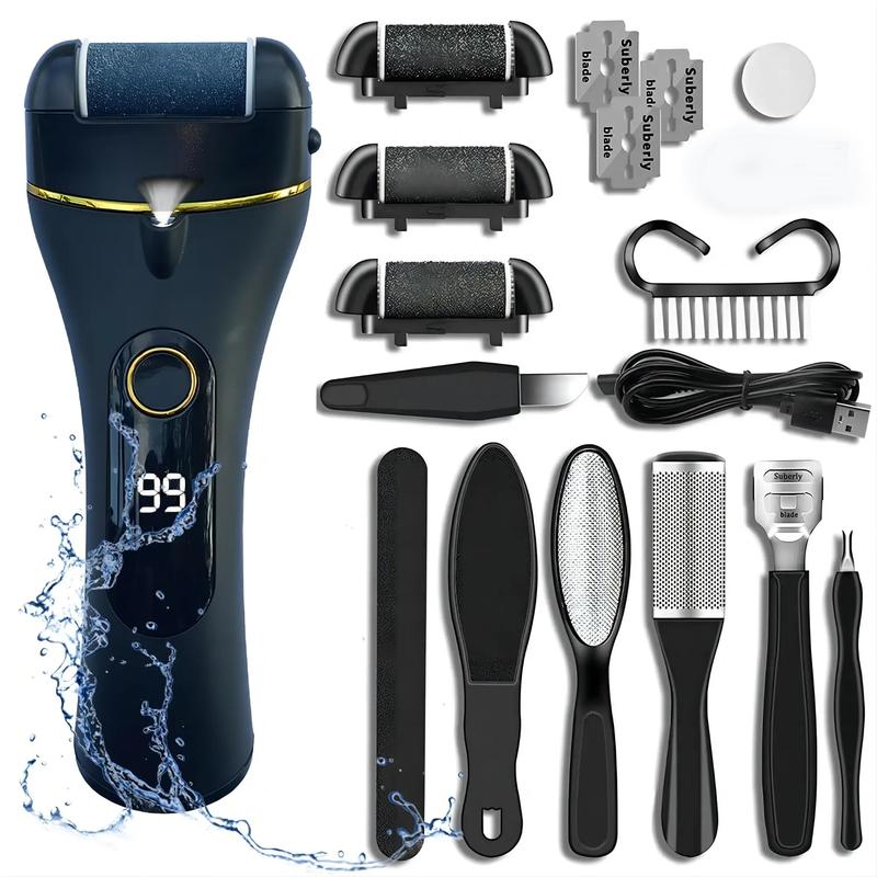 Charging and Washing Automatic Calluses Removal Machine for Household Use, 1 Set Electric Foot Calluses Removal Kit, Charging and Repairing Foot Electric Tool for Winter Gift