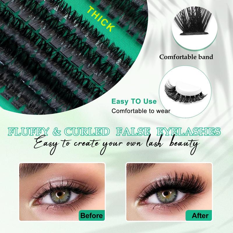 High-capacity false eyelashes in various styles, D-curved design, easy DIY personal false eyelashes, DIY false eyelash extension kit, Individual lash extensions, suitable for daily use, parties, travel