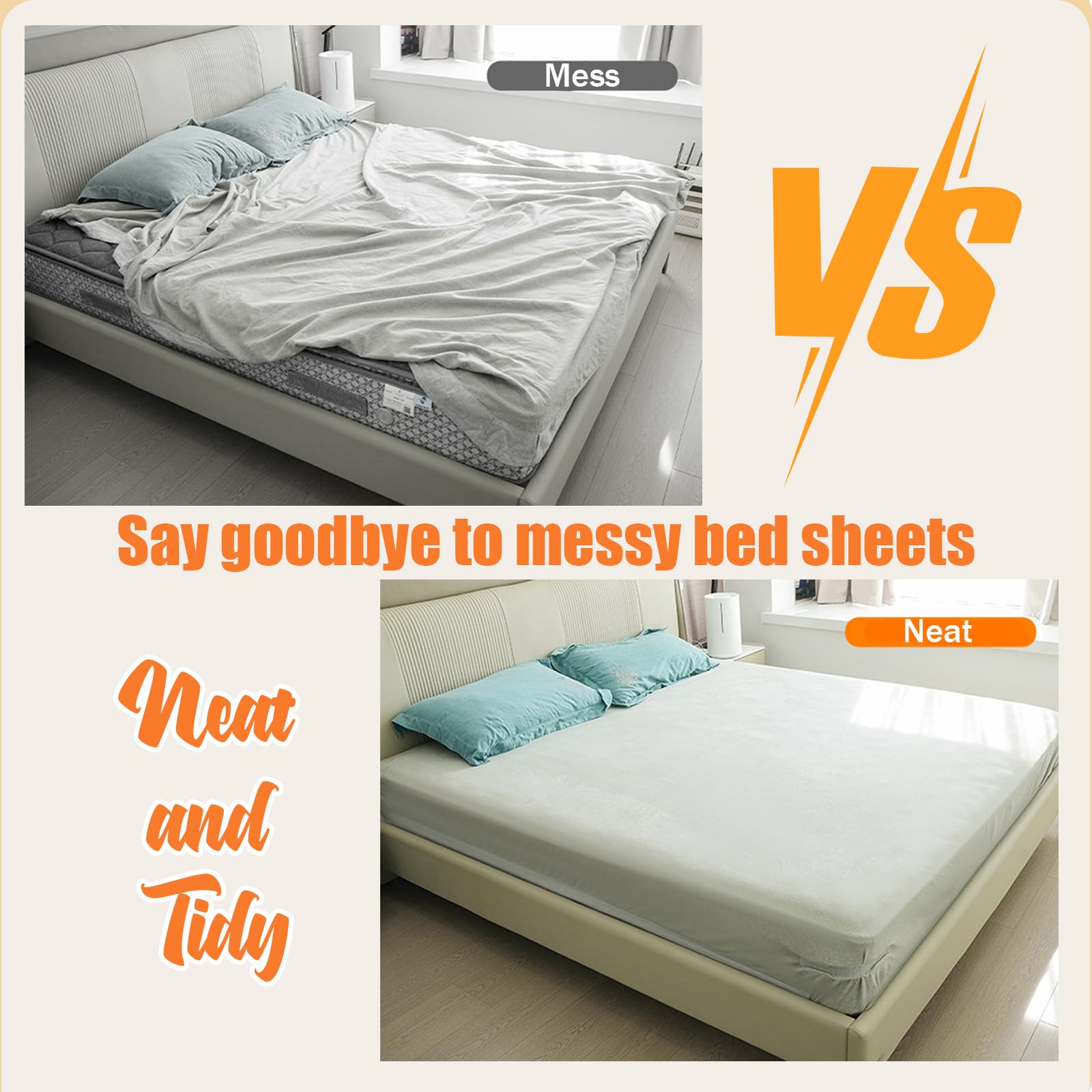 Bed Sheet Clips Set (4 Pack), Bed Sheet Grippers, Secure Corners for All Mattress Sizes, Durable Bedding Accessories, Keeps Sheets Tight Fit